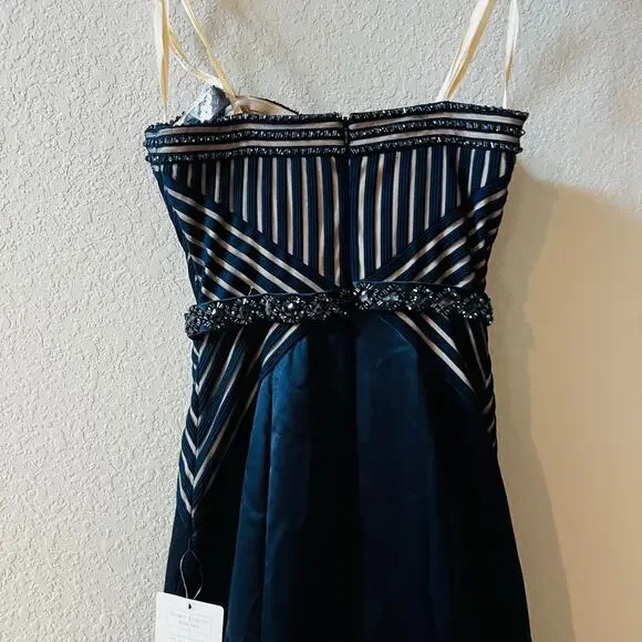COLORS Formal Strapless A Line Maxi Dress Size 4 NWT Style 1578 Navy Blue - Picture 7 of 12